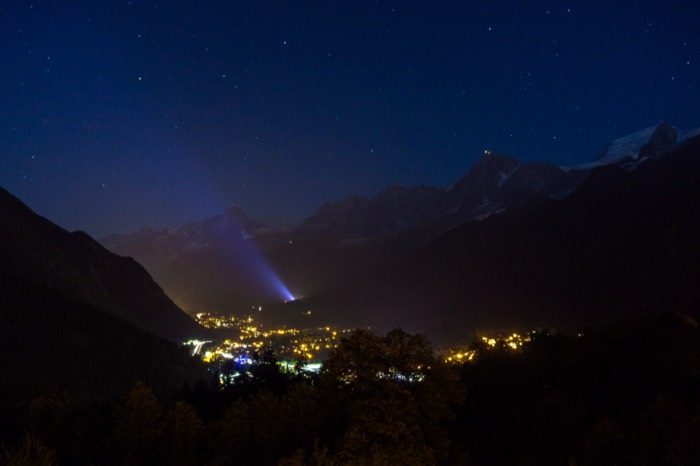 Luces de Chamonix de noche
